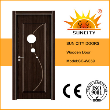 Beautiful Design Glass Insert Solid Wooden Door (SC-W059)